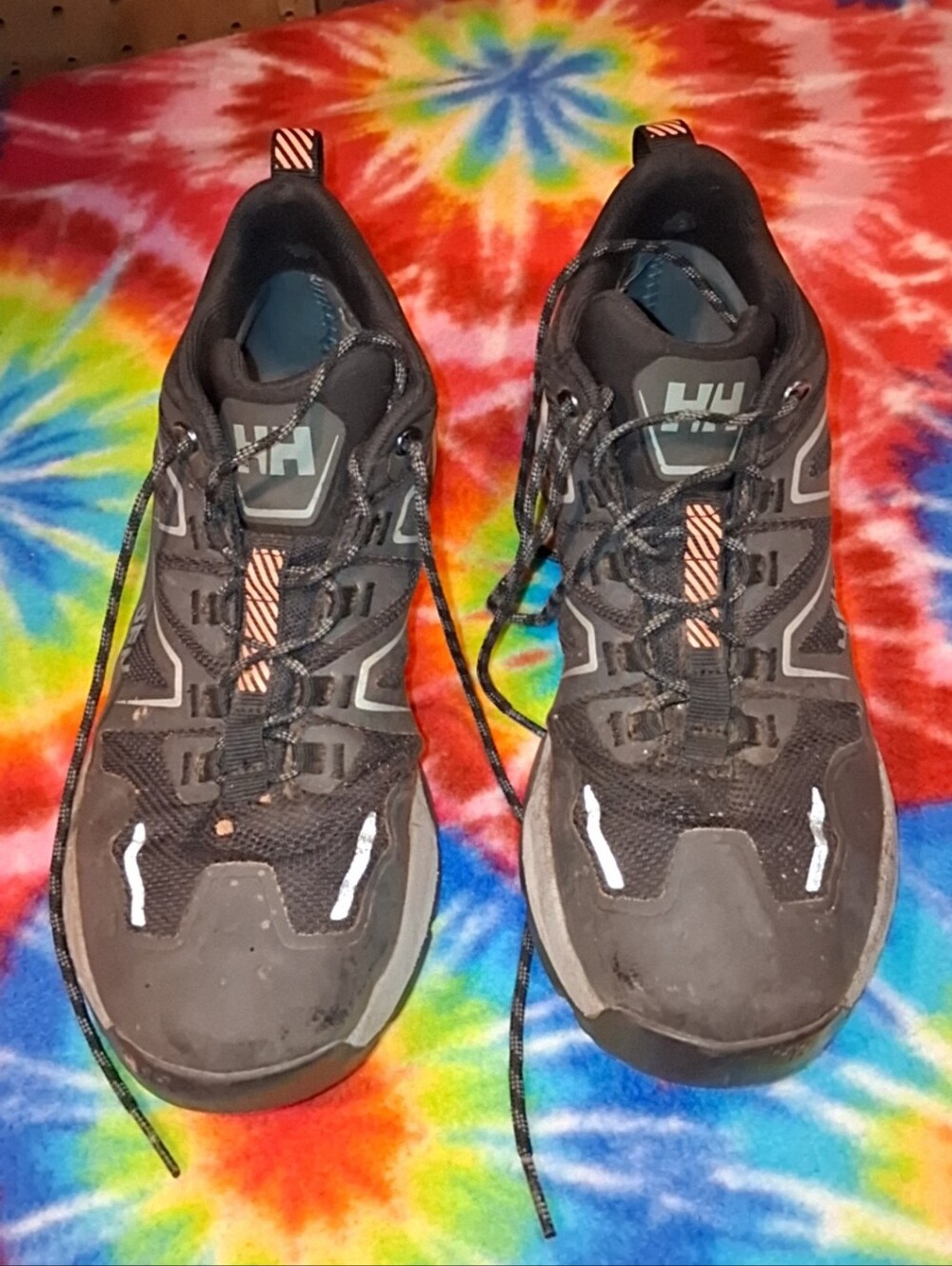 Helly Hansen Black Athletic Trail Shoes with Subtle Orange Accents Size 7